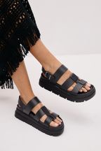 Black Regular/Wide Fit Chunky Sandals