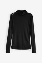 Black Premium Long Sleeve Roll Neck Top