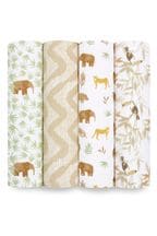 aden + anais Animal Essentials Cotton Muslin Blankets 4 Pack