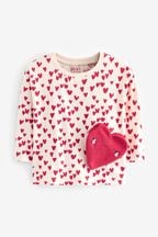 Pink Heart Long Sleeve Bag T-Shirt (3mths-7yrs)