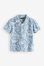 Blue Dino Short Sleeve Printed Shirt (3mths-7yrs)