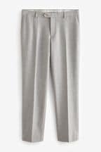 Grey Tailored Fit Textured Suit Trousers