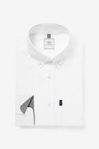 White Slim Fit Easy Iron Button Down Oxford Shirt