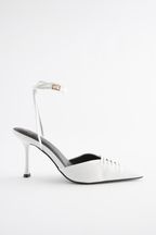 White Forever Comfort® Cage Point Toe Heels