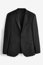 Black Slim Signature Tollegno Wool Suit Jacket