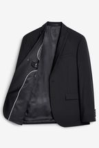 Black Regular Fit Signature Tollegno Wool Suit Jacket