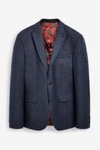 Blue Wool Donegal Suit Jacket