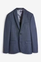 Navy Blue Signature Empire Mills 100% Wool Birdseye Suit Jacket