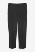 Black Regular Fit Signature Tollegno Wool Suit: Trousers