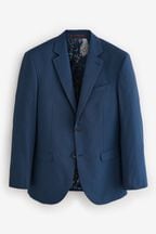 Blue Regular Fit Signature Tollegno Italian Wool Suit Jacket