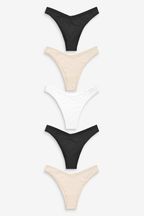 Black/White/Nude All Girls New In Microfibre Knickers 5 Pack