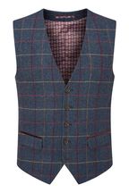 Skopes Doyle Navy Blue Tweed Wool Blend Suit Waistcoat