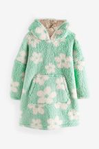 Green/White Daisy Hooded Fleece Blanket (3-16yrs)
