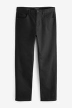 Black Solid Straight Fit Classic Stretch Jeans