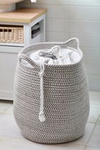 Grey/White Two Tone Laundry Basket
