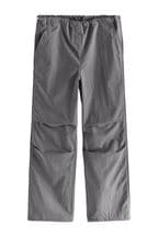 Charcoal Grey Clean Waist Cargo Parachute Trousers