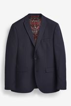 Navy Blue Tailored Fit Two Button Suit Jacket