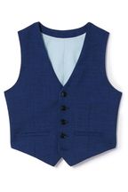 MOSS Boys Blue Slub Waistcoat