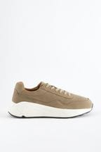 Taupe Brown Suedette Trainers