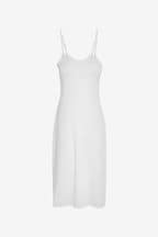 Black/White Long Naturally Cooling Cotton Midi Slips 2 Pack
