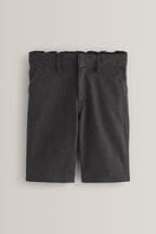 Grey Regular Waist Flat Front Shorts (3-14yrs)