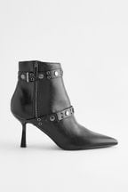 Forever Comfort® Point Toe Stud Detail Heeled Boots
