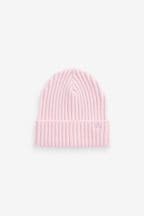 Light Pink Rib Beanie Hat (1-16yrs)