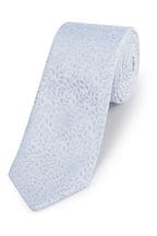 Skopes Pale Blue Laurels Silk/Linen Tie & Pocket Square