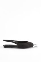 Black Forever Comfort® Metallic Toe Slingback Shoes