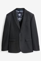 Black Regular Fit Two Button Suit Jacket