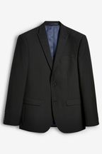 Black Regular Fit Two Button Suit Jacket