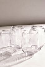 Clear Sienna Tumbler Glasses Set of 4 Short Tumbler Glasses