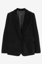 Black Tailored Velvet Blazer