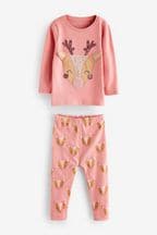 Pink Reindeer Christmas Pyjamas (9mths-12yrs)