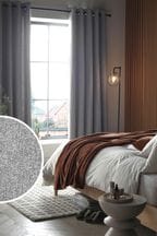 Grey Next Soft Marl Eyelet Blackout/Thermal Curtains