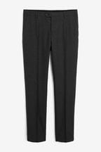 Charcoal Grey Wool Mix Textured Suit Trousers