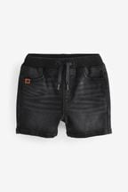 Black Jersey Denim Pull-On Shorts (3mths-7yrs)
