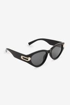 Black Polarized Pearl Cateye Sunglasses