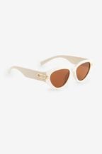 Cream Polarized Pearl Cateye Sunglasses