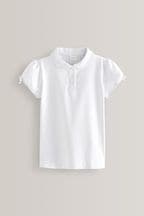 White Cotton Stretch Bow Sleeve Jersey Top (3-16yrs)