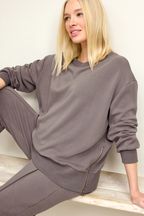 Mocha Brown Maternity Co-ord Sweatshirt