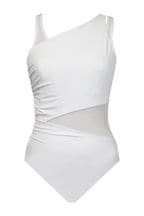 Miraclesuit Azura Tummy Control Network White Swimsuit