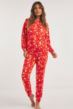Simply Be Red Pretty Secrets Supersoft Twosie Pyjamas