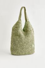 Green Straw Shoulder Bag