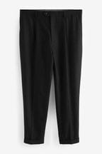 Black Slim Nova Fides Italian Fabric Textured Suit Trousers