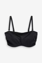 Black DD+ Non Pad Minimise Bandeau Bikini Top