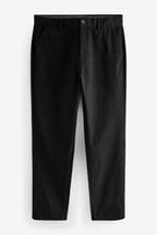 Black Straight Stretch Chinos Trousers