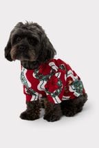 Chelsea Peers Recycled Fibre Wreath & Tree Stripe Print Dog Pyjamas