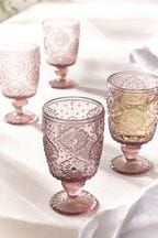 Set of 4 Pink Sophia Wine Glasses