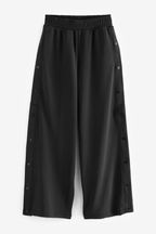 Charcoal Grey Soft Jersey Popper Side Trousers